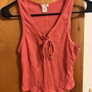 Bozzolo Women's Pink Tie-Front Tank Top